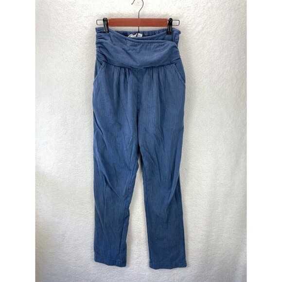 Apiece Apart Wide Leg Jogger Pants Women’s M Blue Cotton Elastic Waist Casual - Picture 1 of 10